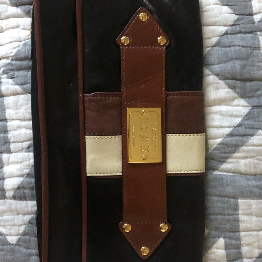 LAMB leather clutch with hand strap